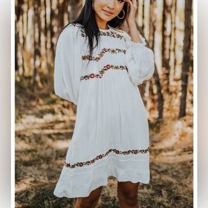 Free People Begonia Embroidered Top / Dress XS cream